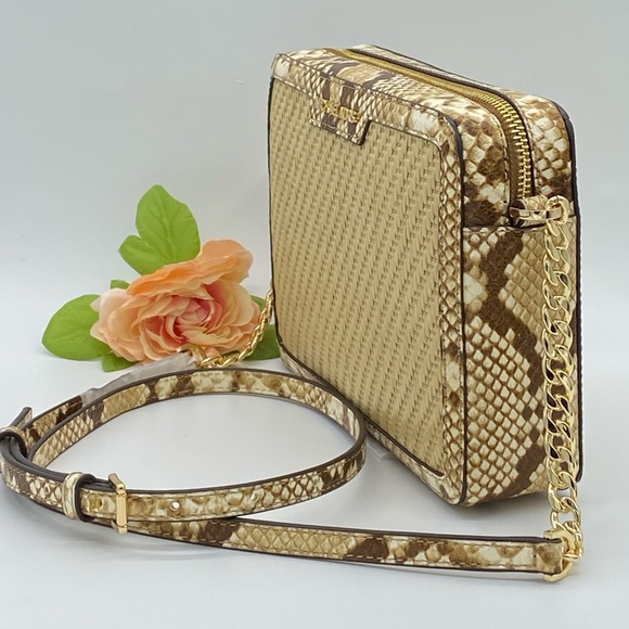 MICHAEL KORS STRAW PYTHON CAPSULE JSI LG EW XBODY - Picture 5 of 15